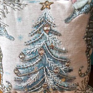 Coastal Beach Home Christmas Decorative Pillow